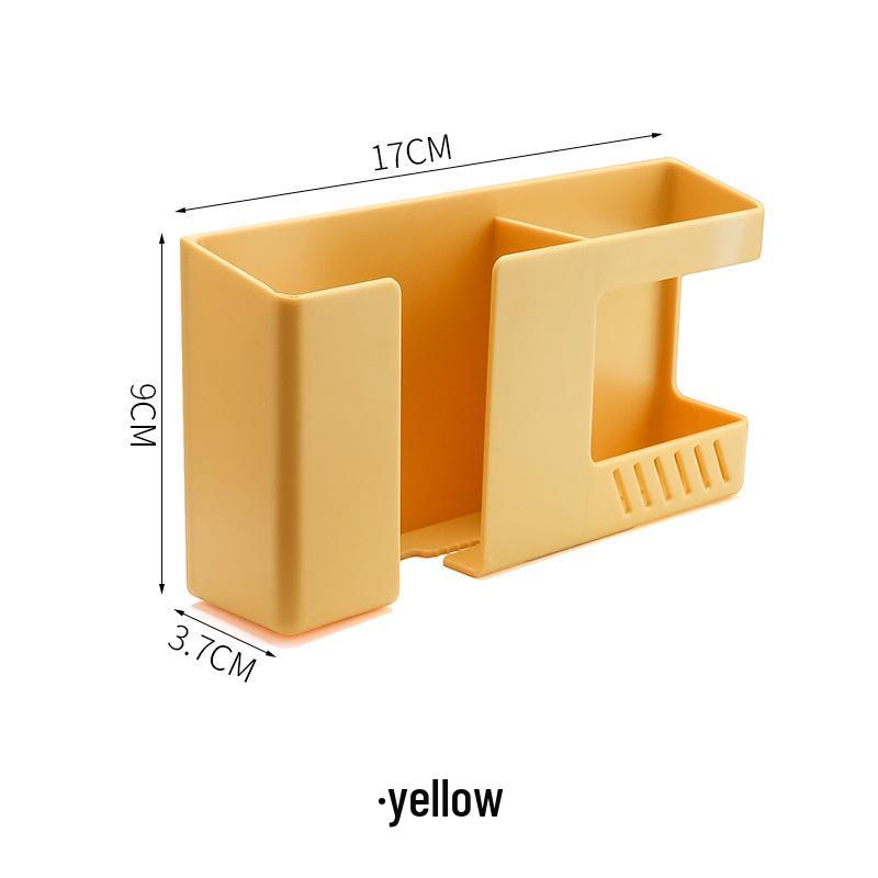 Wall-Mounted Dual-Grid Storage Box & Charging Stand for Phones and Remotes
