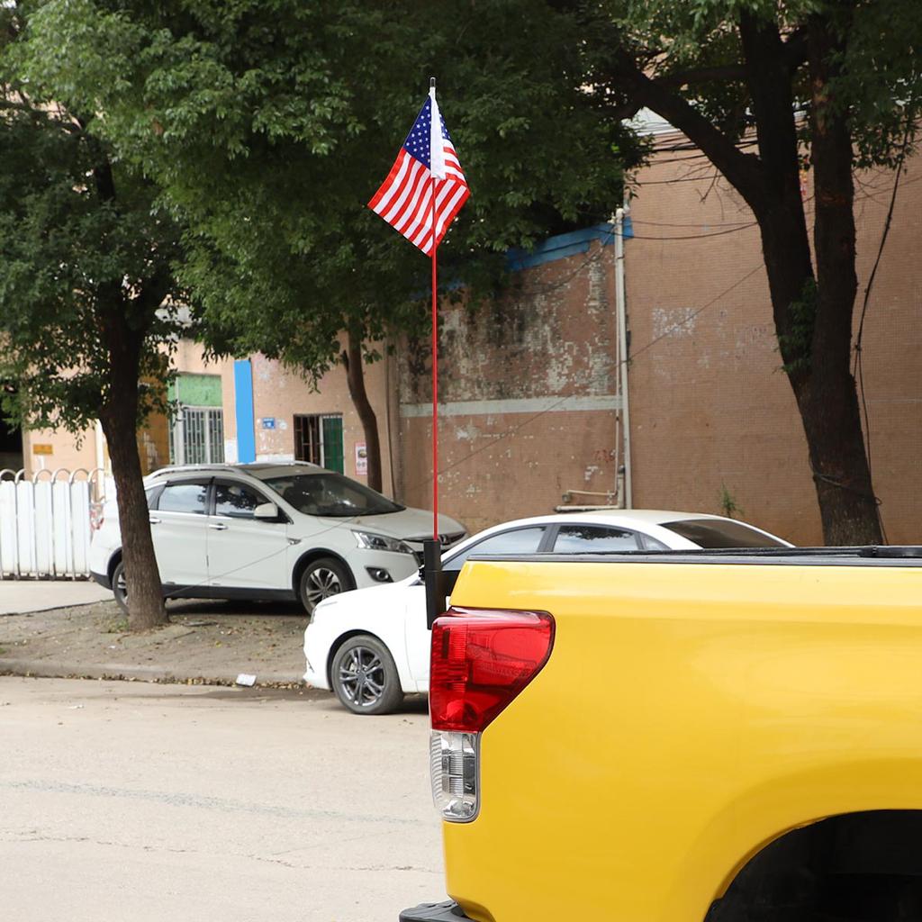 For Toyota Tundra 2007-2013 Carbon Steel Black Car Tailgate Antenna Flag Pole Holder Bracket Car