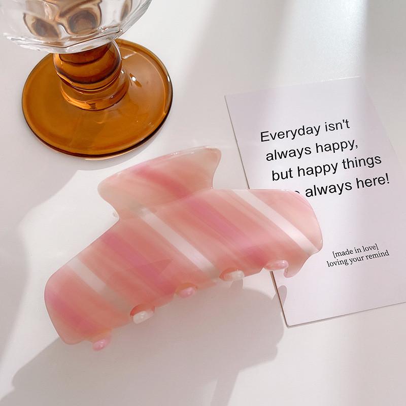 Stilvoller gestreifter Haarklammer-Clip aus Acetat für mühelose und schicke Frisuren für Frauen