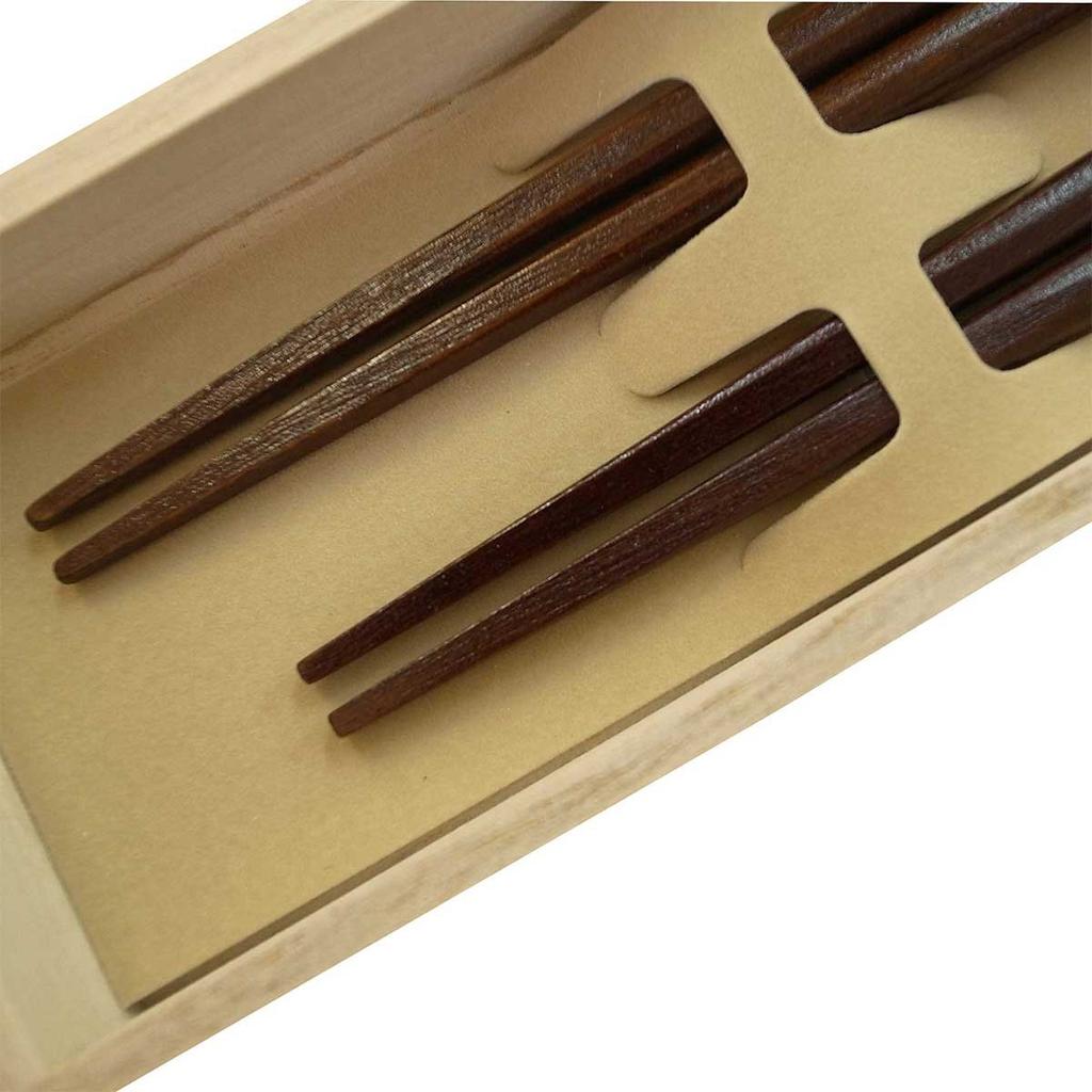 A pair of matching chopsticks featuring a golden owl presented in a paulownia wood A perfect gift for wedding anniversaries wedding Respect for the