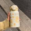 Thermos cup Stainless steel long-term thermal insulation straw cup Girls ins high value large capacity portable double drinking cup