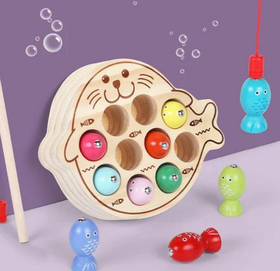 

Детская деревянная магнитная игра «Рыбалка» для тренировки концентрации