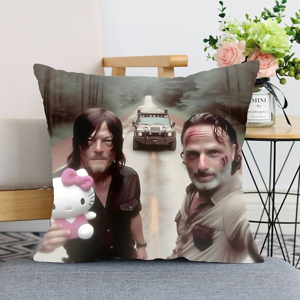 TV VThe Walking Dead Throw Pillow Covers Pattern Cushion Cover Suitable For Sofa Bedroom Car Pillow Cover
