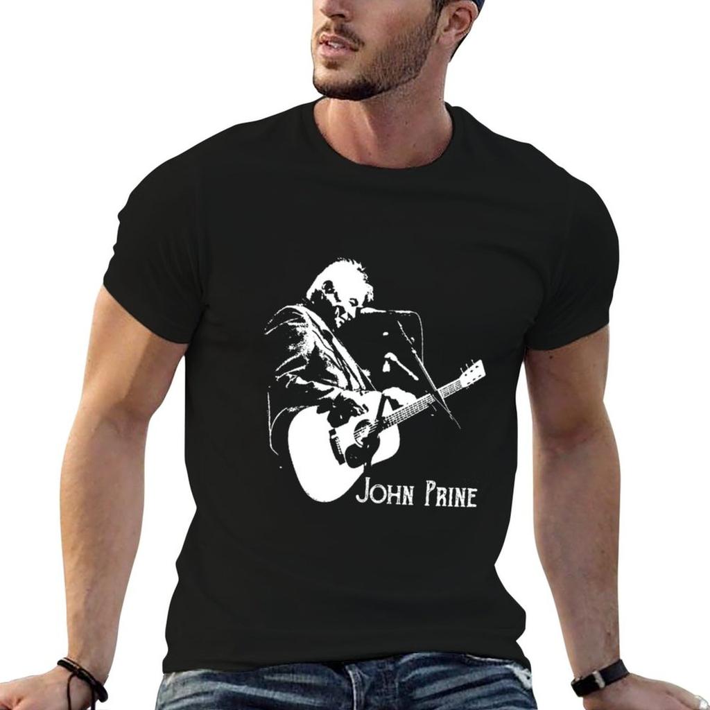 John Prine Guitar Fanart Tshirt Plus Size Short Sleeve Tshirt