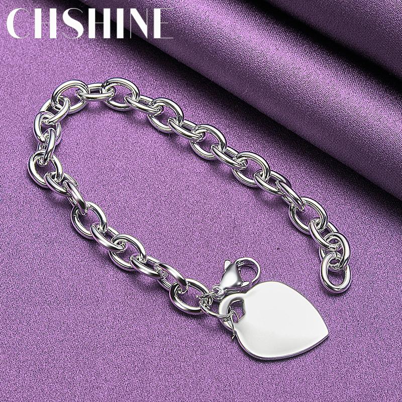 CHSHINE Bransoletka ze Srebra Próby 925 z Serduszkiem Dla Kobiet Weselna Impreza Modna Biżuteria z Charmsami
