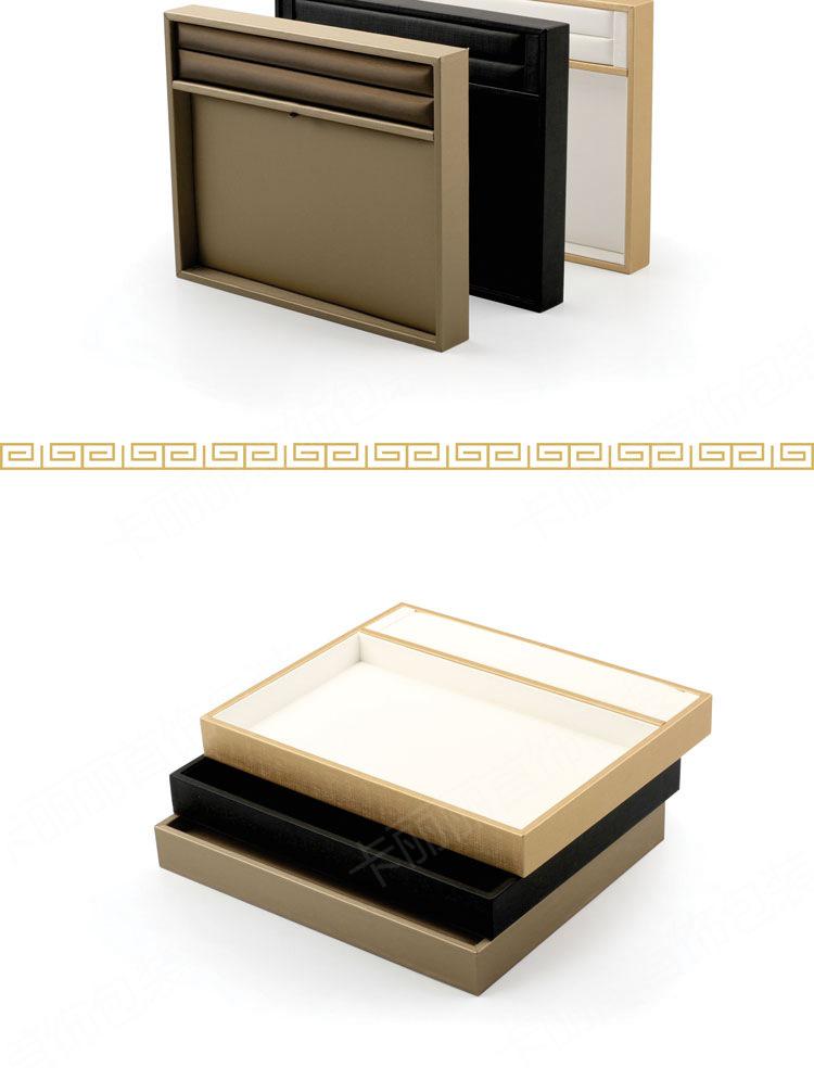 PU Leather Double-Sided Jewelry Tray for Necklaces & Rings - Small Display for Accessories or Jade Ware