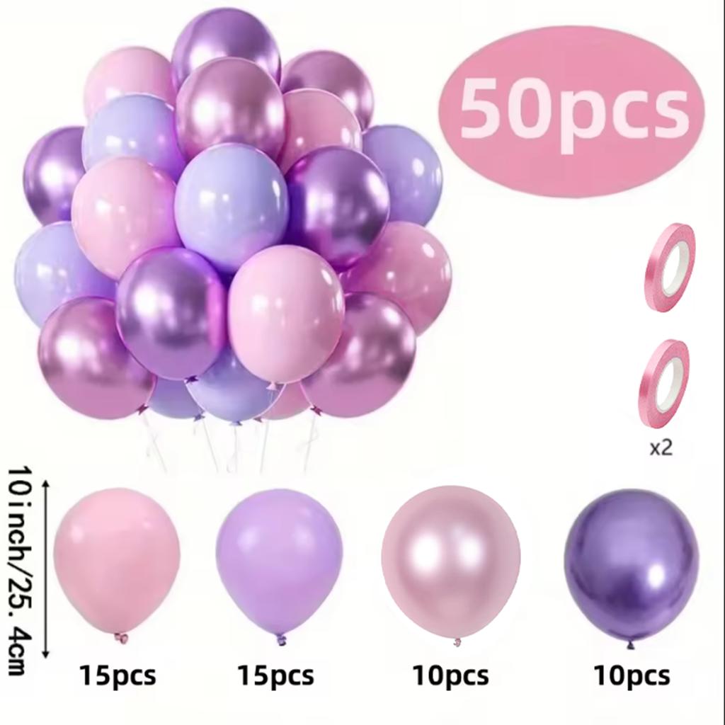 10inch Pink and Purple Latex Balloon Set, Suitable for Weddings, Birthdays, Themed Parties,pre Wedding Parties,family Gatherings