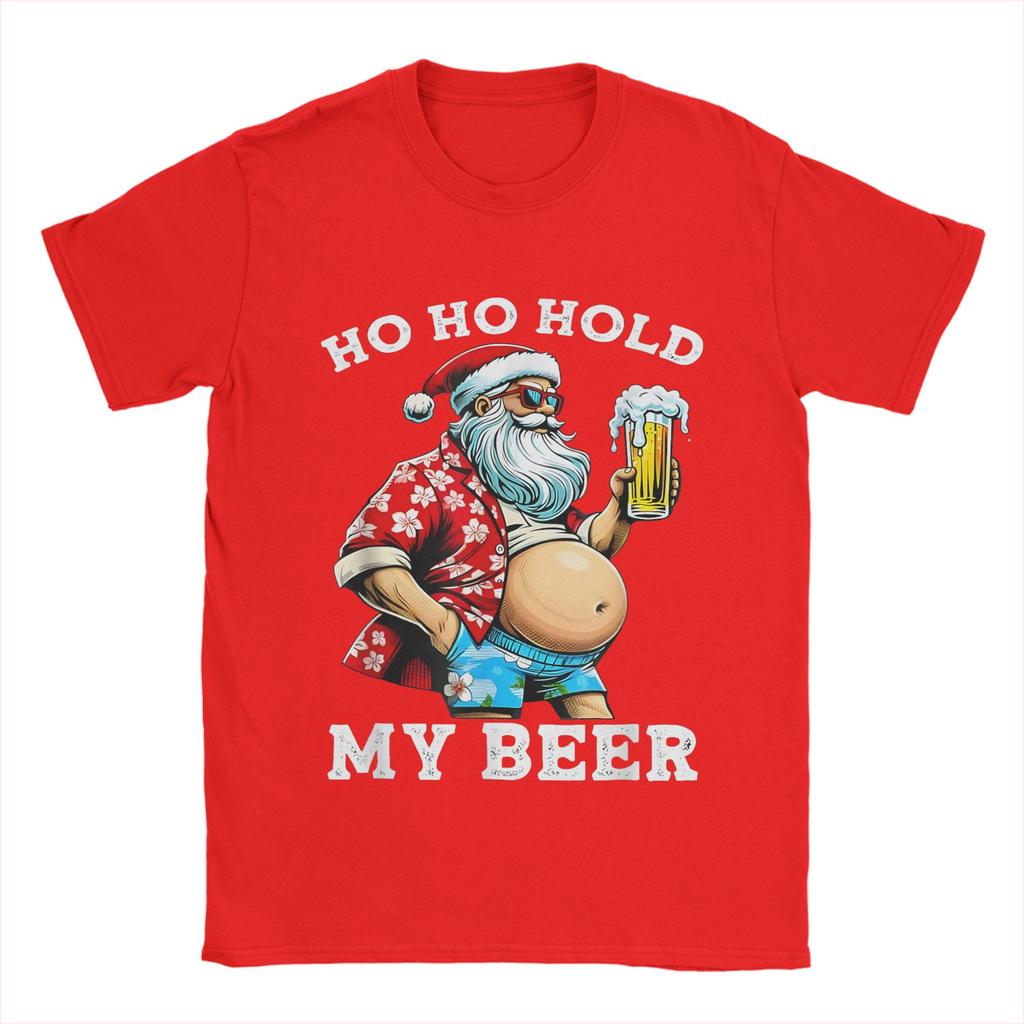 Christmas and Beer T Shirts for Men 100% Cotton Novelty T-Shirt Round Collar  Tee Shirt Short Sleeve Clothing Graphic