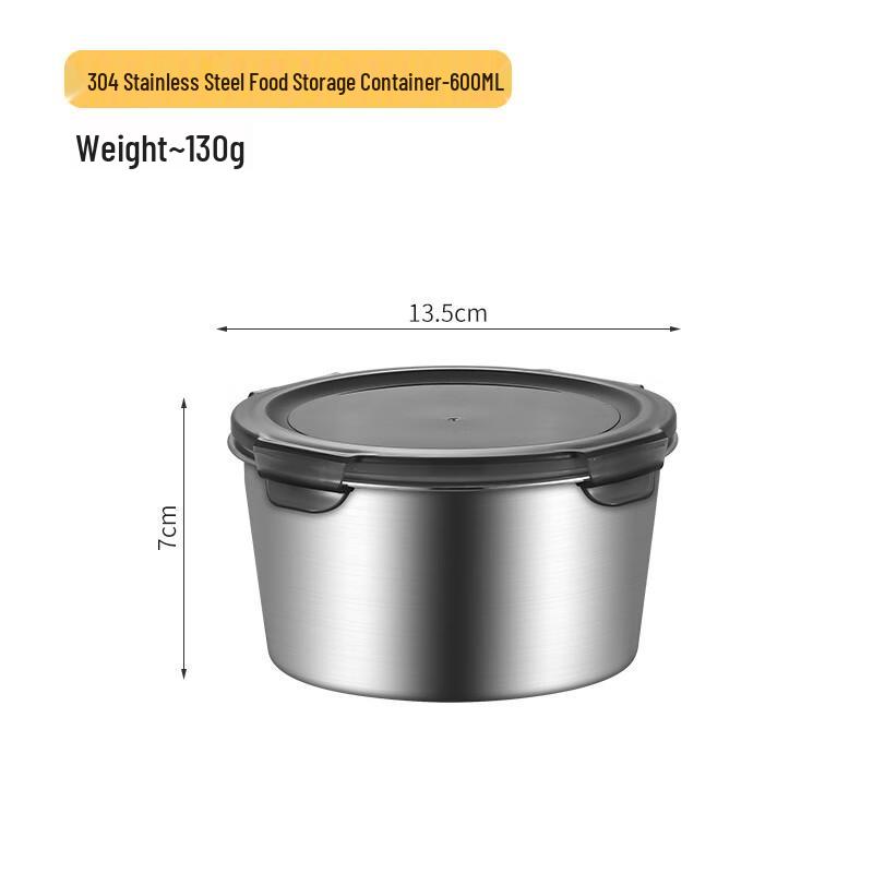 Ru Han 304 Stainless Steel Round Food Storage Container