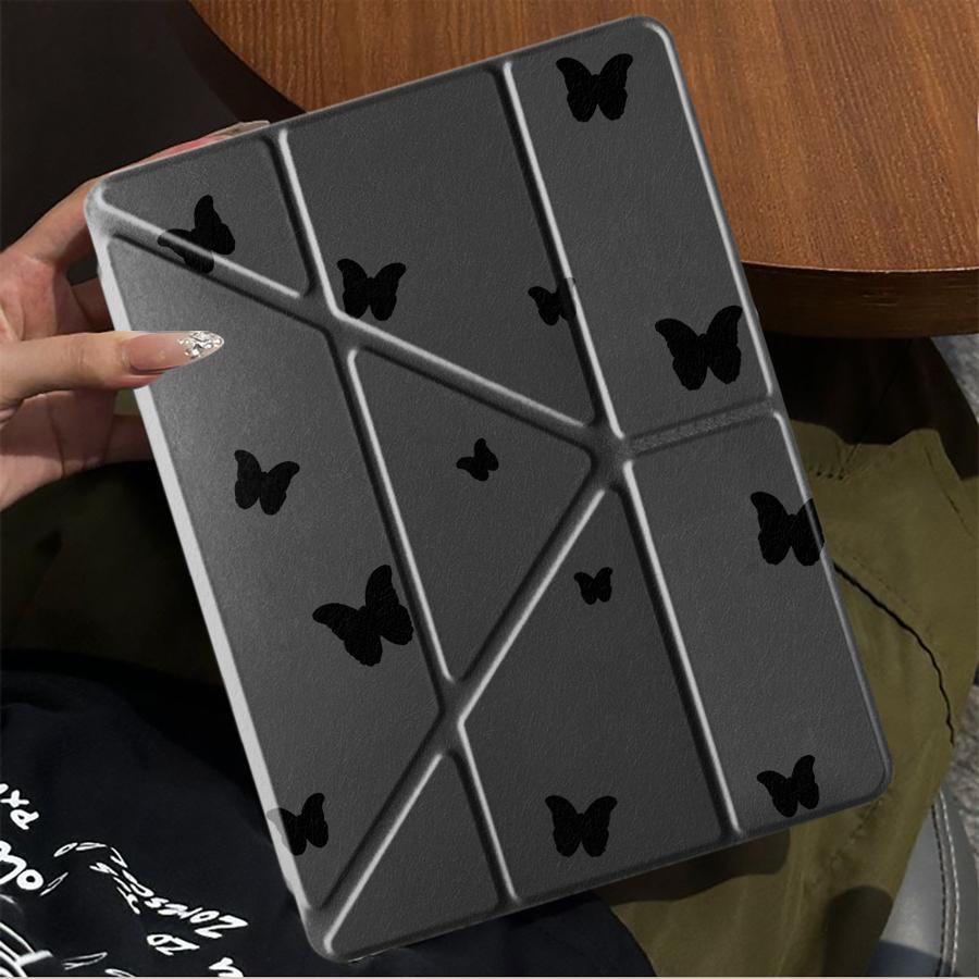 Cartoon Butterfly Flower Holder Cover Tablet Case For iPad Mini 6 7 Pro 2025 Air 4 5 M3 M2 1 2 M4 11inch Pro 11th 10th 9th 8th