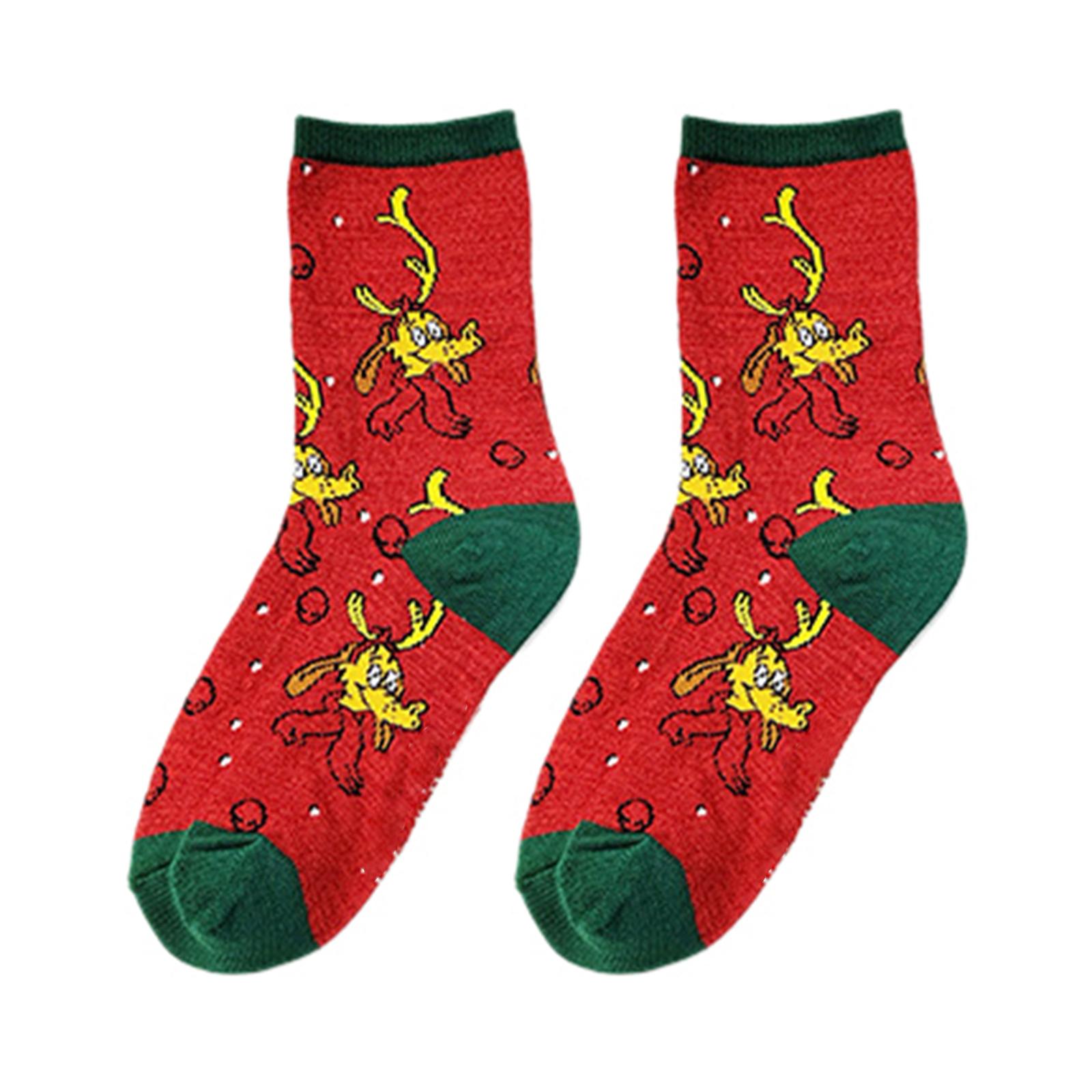 

Neutral Christmas Socks Socks Elk Stockings Gift One Size красный