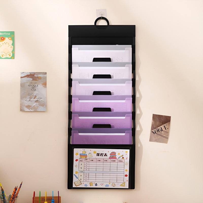 6-Pocket Hanging Folder Multi-Color Hanging File Organizer Removable Hanging Paper Organizer