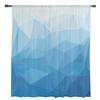 Triangle Color Block Blue Gradient Sheer Curtains for Living Room Decoration Window Curtains Kitchen Tulle Voile Curtains