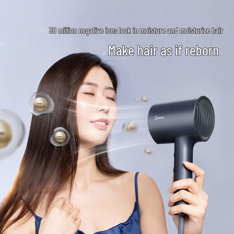 Midea High-Power Negative Ion Hair Dryer CN Plug (adapter Included)