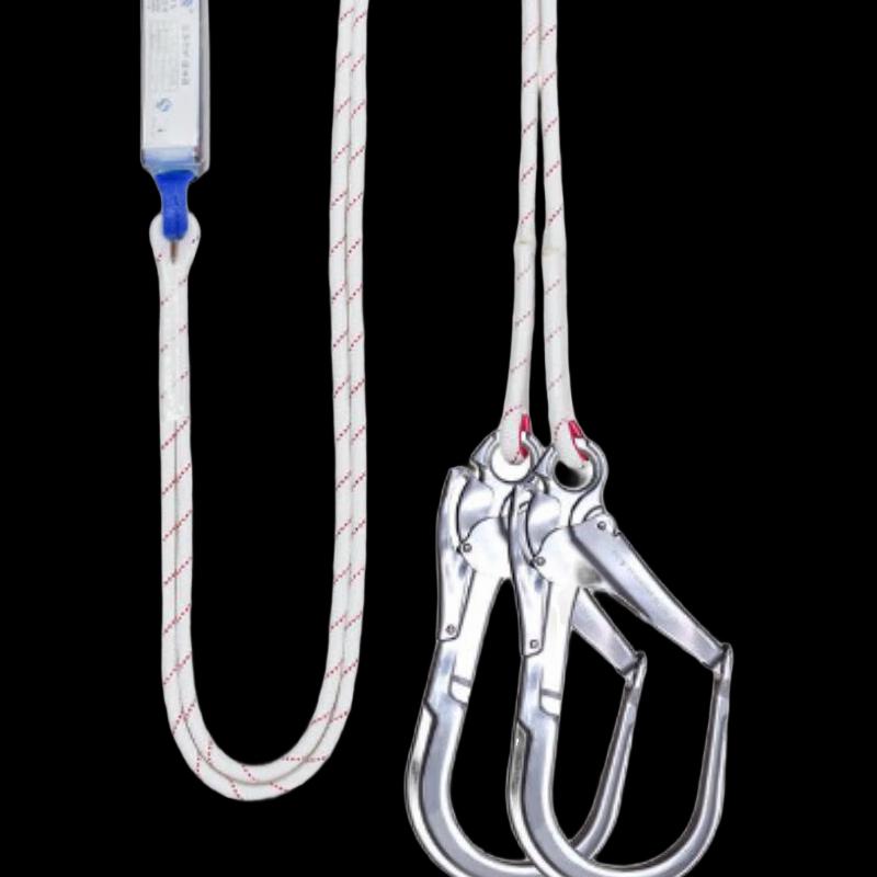 Aluminum Alloy Climbing Safety Hook & Double Rope Lanyard