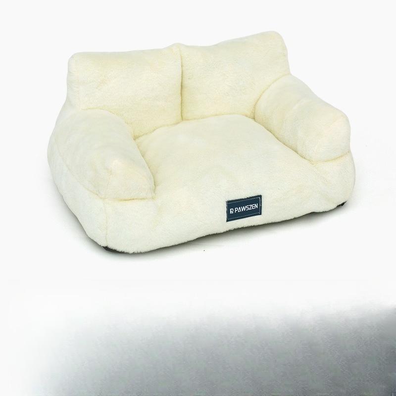 

Warm Velvet Pet Bed Large Detachable Cozy Nest Winter Dog Cat Sofa Villa Comfortable Sleeping House For Indoor Daily Pet Use белый