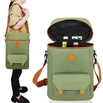 Sac de transport pour bouteille de vin Sac étanche en tissu Oxford Porte-vin Sac à bandoulière grande capacité pour pique-nique courses