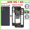 Back Housing Back Battery Cover LCD Front Middle Frame For Samsung Galaxy A32 4G A325 5G A326 Camera Lens Rear Door Housing