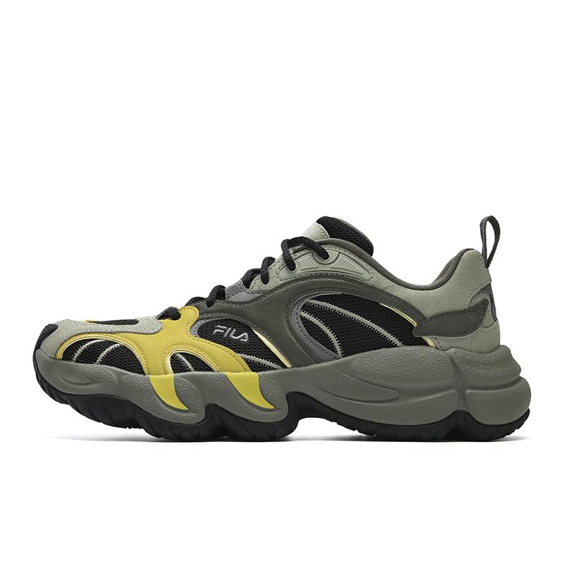 FILA ORIGINALE Амортизирующие Устойчивые к истиранию Дышащие Легкие Низкие Массивные Кроссовки Мужские Черный/Серо-зеленый F12M612109FBM 42.5