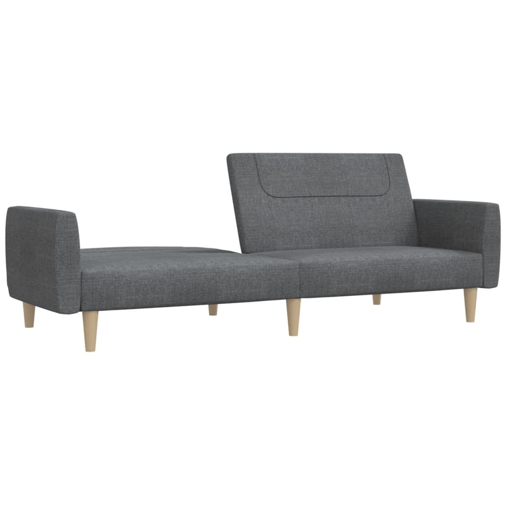 Vidaxl 2-Seater Foldable Sofa, Light Gray, Upholstered In Fabric