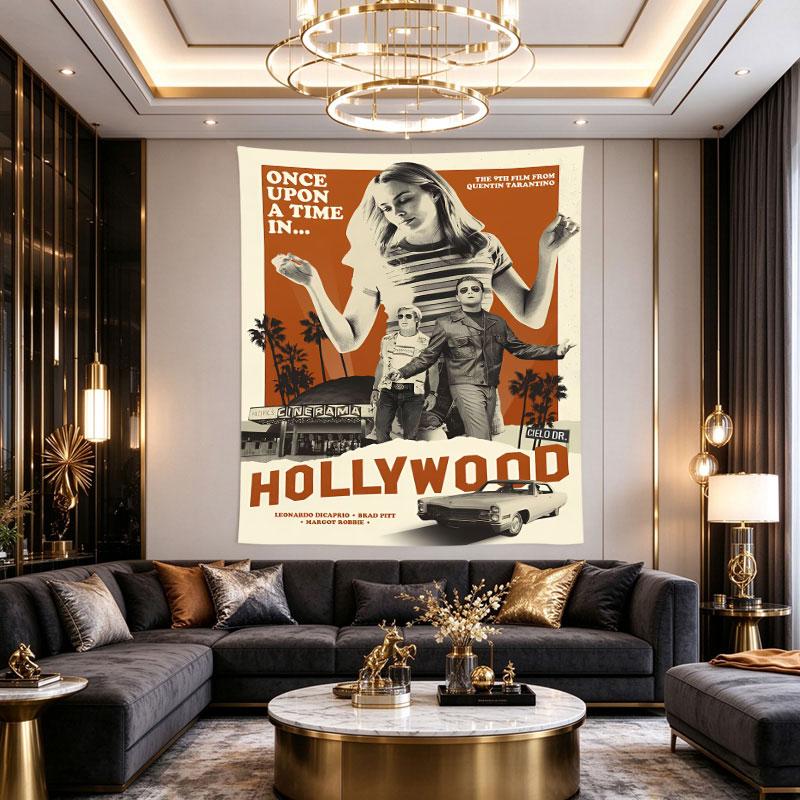 Once Upon A Time In Hollywood Retro Orange Movie Poster