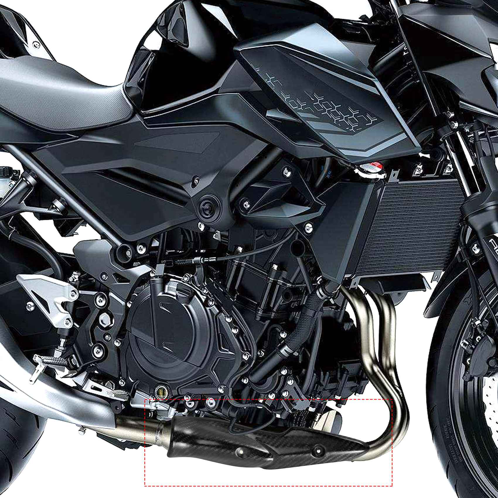 For Kawasaki Z900 2017- Motorcycle Exhaust System Middle Link Pipe Carbon Fiber Heat Shield Cover Guard Anti-Scalding Shell Carbon black