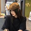 Retro relaxation deepens hat top corduroy forward hat women's autumn and winter face little dad hat men's versatile beret