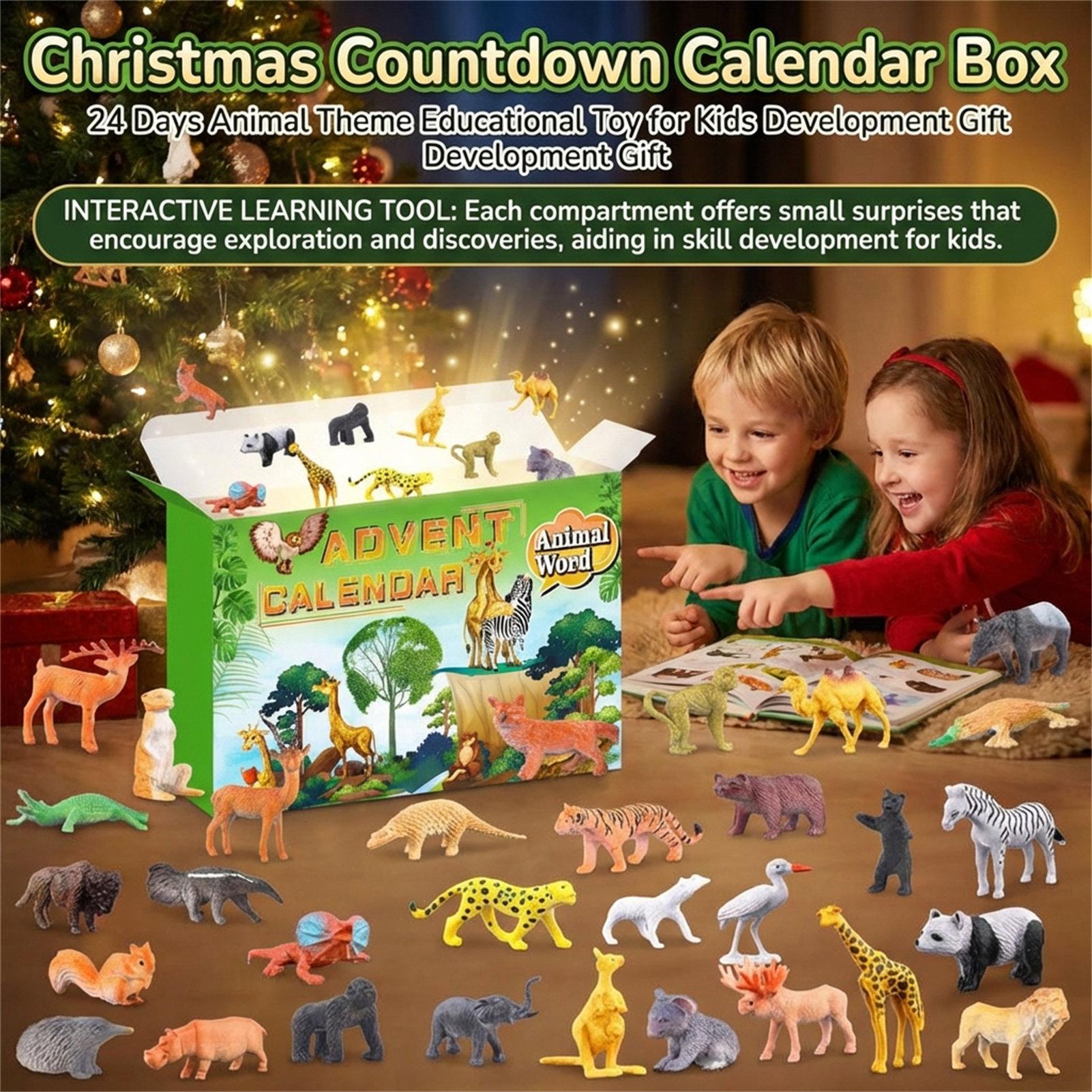 

Christmas Countdown Calendar Box 24 Days Animal Theme Educational Toy for Kids Development Gift