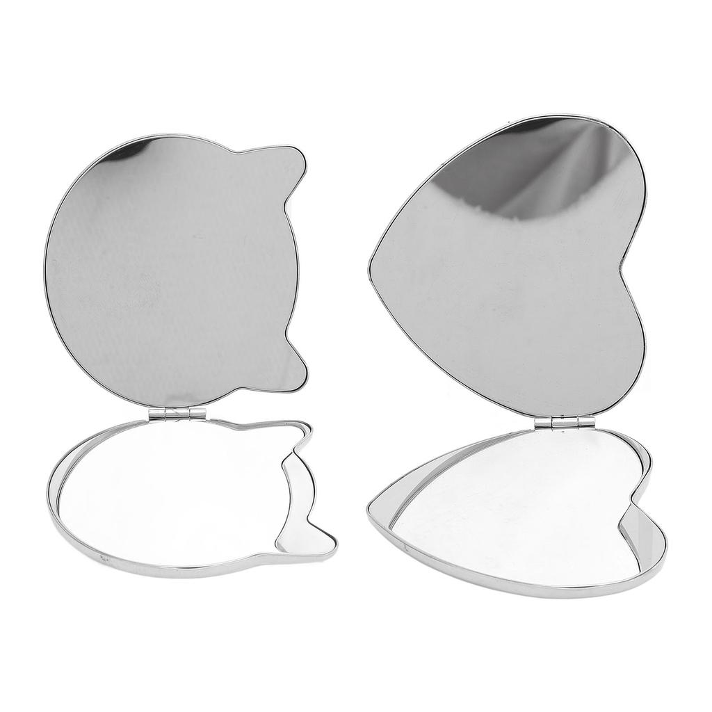 Compact Makeup Mirror Double Sided Stainless Steel Solid Color Drop Resistant Pocket Portable Makeup