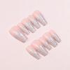24 Pieces Ballet Press on Nail Glitters French Tips Designs Glossy Full Cover Artificial Nail for Women Nail Accesories