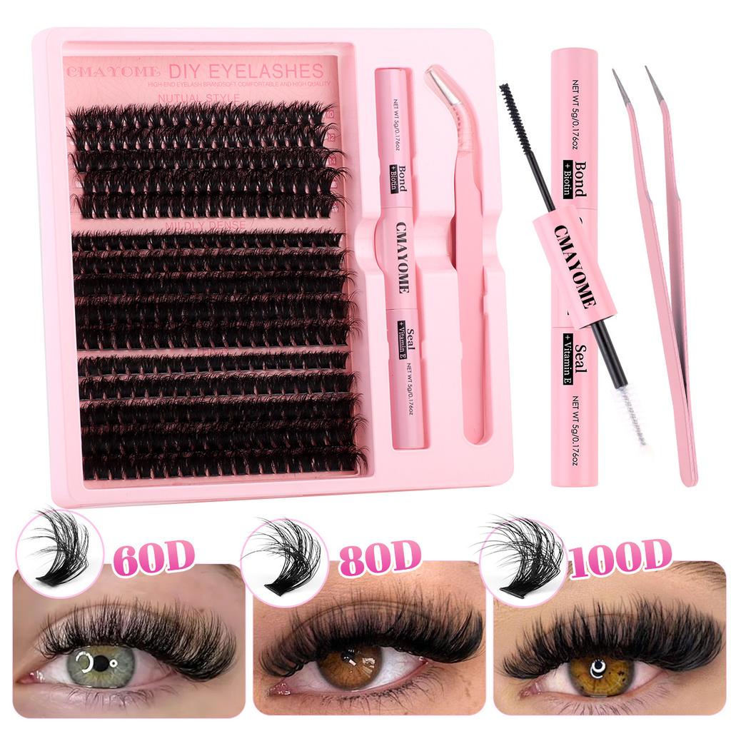 D Song Single Tuft False Eyelashes Natural Thick Diy Segmented 10-18Mm Eyelashes