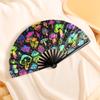 1pcs Colorful Foldable Rave Fan Japanese Large Reflective Handheld Fan Music Festival 33cm Gradient Folding Chinease