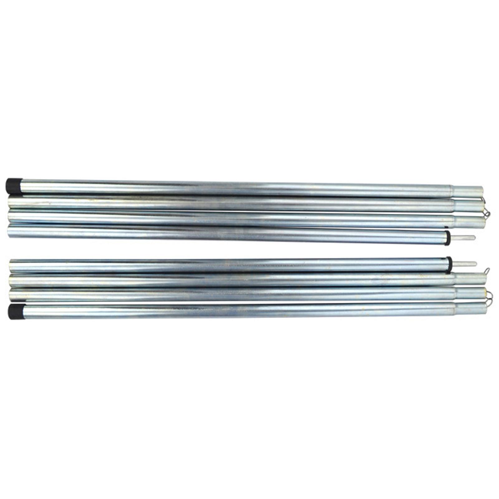 Shoemst Silver Outdoor Tent Canopy Tarp Poles Tent Canopy Support Rods Iron Canopy Awning Rods