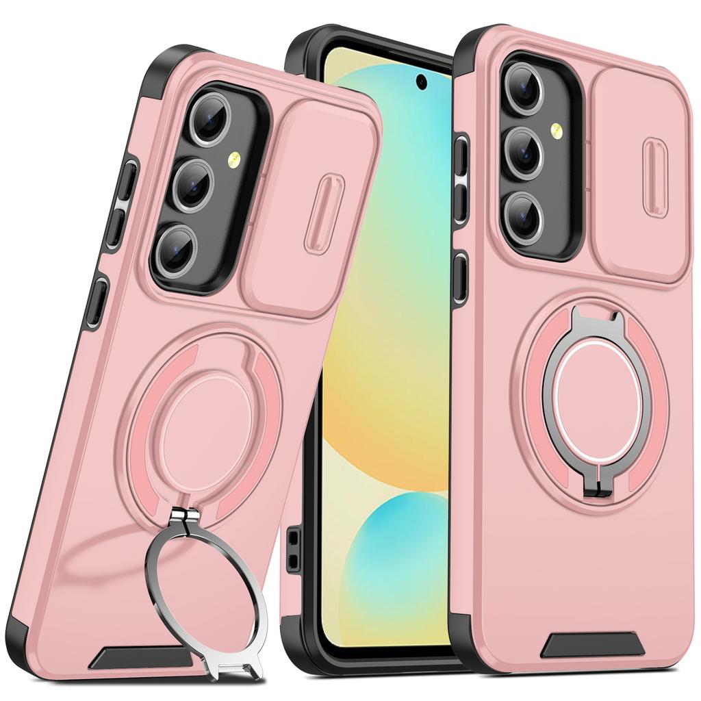 For Samsung A14 Case Galaxy A54 A13 4G 5G A04S Cover Magnetic Ring Armor Slide Camera Lens Case Magsafe Wireless Charge Cover