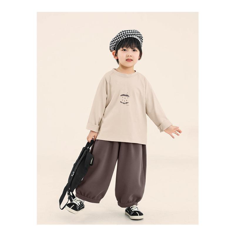 Pantalones Largos Lisos Holgados Estilo Coreano para Niños, Pantalones Casuales