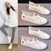 Spring New Korean Version Shallow Mouth Small Single Shoes Genuine Leather Large Size Small White Shoes Student Shoes Soft Sole Size Women's Shoes