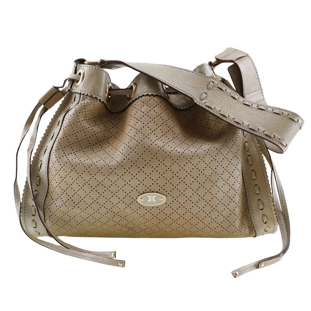 

CELINE purse Shoulder Bag punching beige Calfskin Women Used