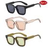 3pcs New Fashion Square Sunglasses Women Retro Personality Shades UV400 Men Outdoor Brand Colorful Colors Sun Glasses Unisex