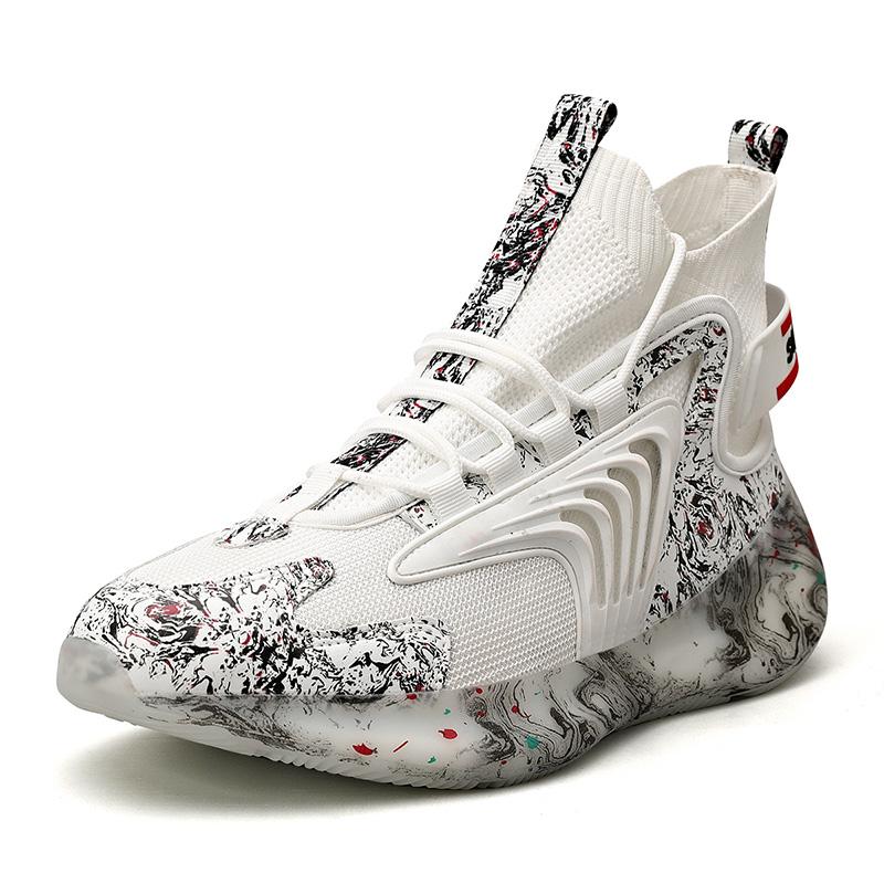 

Мужская модная дышащая обувь большого размера с высоким берцем и сеткой 47 белый