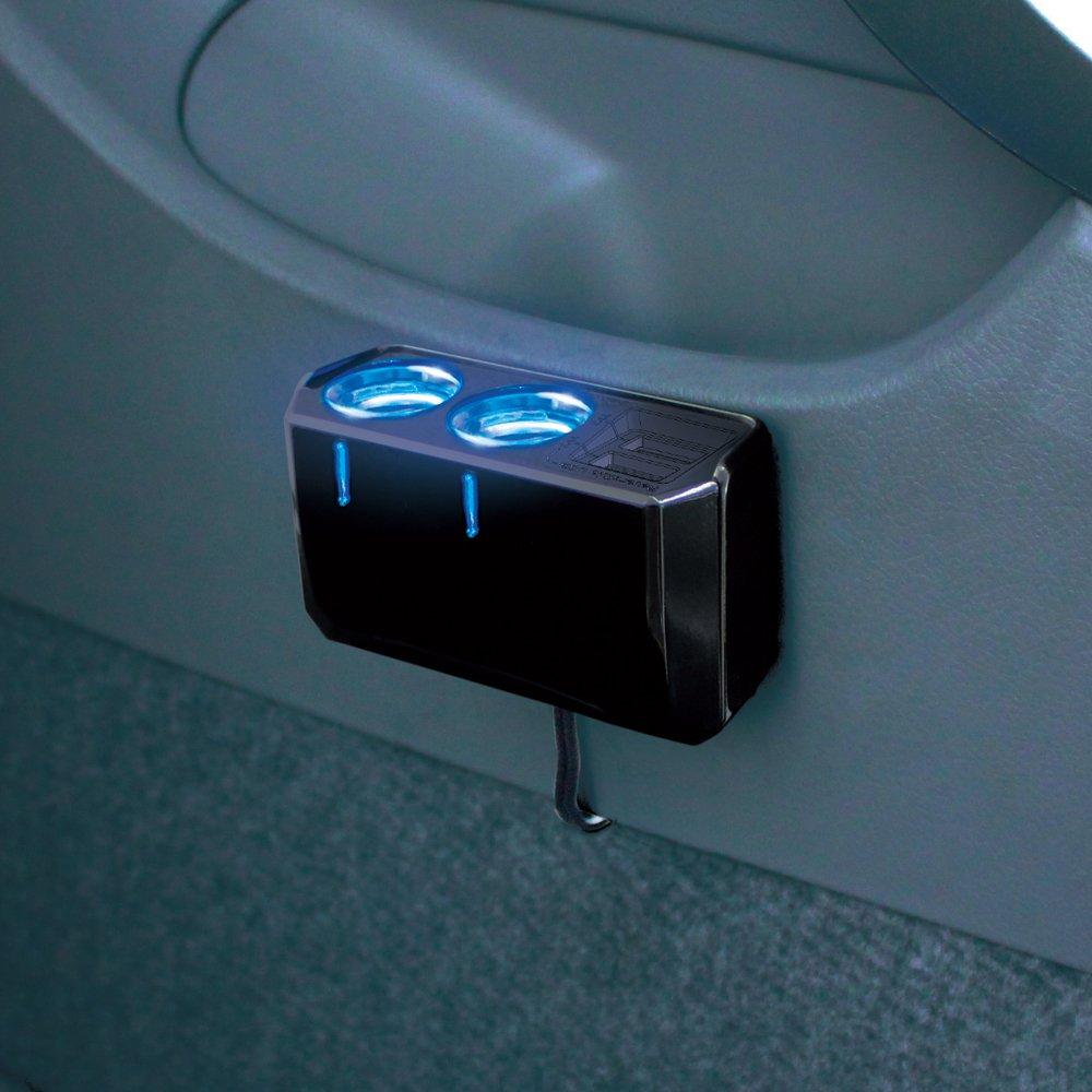 Tsuchiya Yac Car Accessories Socket Splitter Reversible USB Socket Twin Separate 4.8A PZ-791
