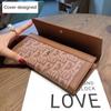 2025 Two-tone Women Wallets Long Purse Real Leather Clutch Bag Letter Print Cowhide Phone Purse High Capacity Ladies Billfolds
