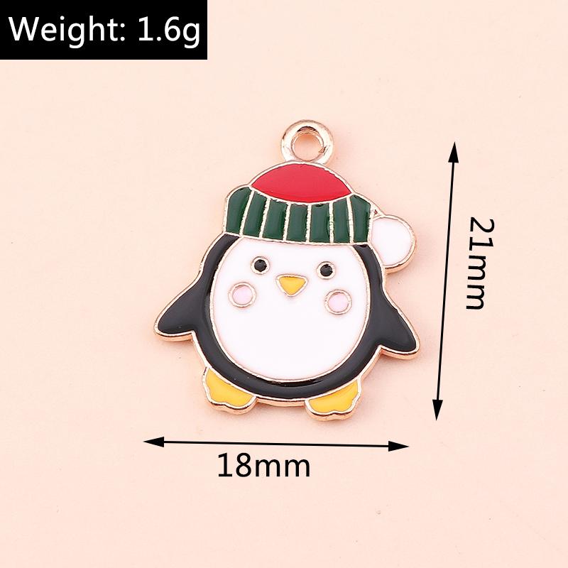 10pcs Enamel Christmas Tree Snowman Pendants Charms for Jewelry Making Earrings Necklace DIY Bracelet Accessories Supplies