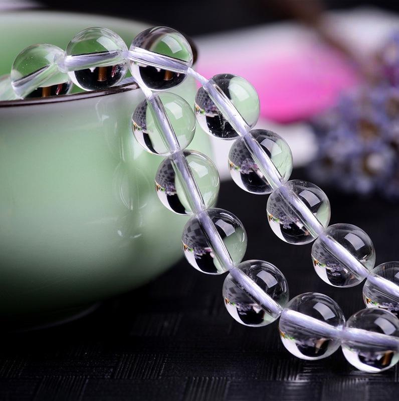 Jiuya 7A Grade Natural White Crystal Round Beads for Jewelry Making