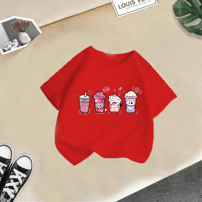 

Kid T Shirt Printed Children T-shirt Kids 100% Cotton Clothes Tops 2-13Y Loose-fit Casual Crew Neck Short-sleeve T-shirt 4T(110cm)