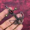 Faceted Mozambique Garnet Gemstone Pendant Copper Wire Wrapped Anchor Pendant