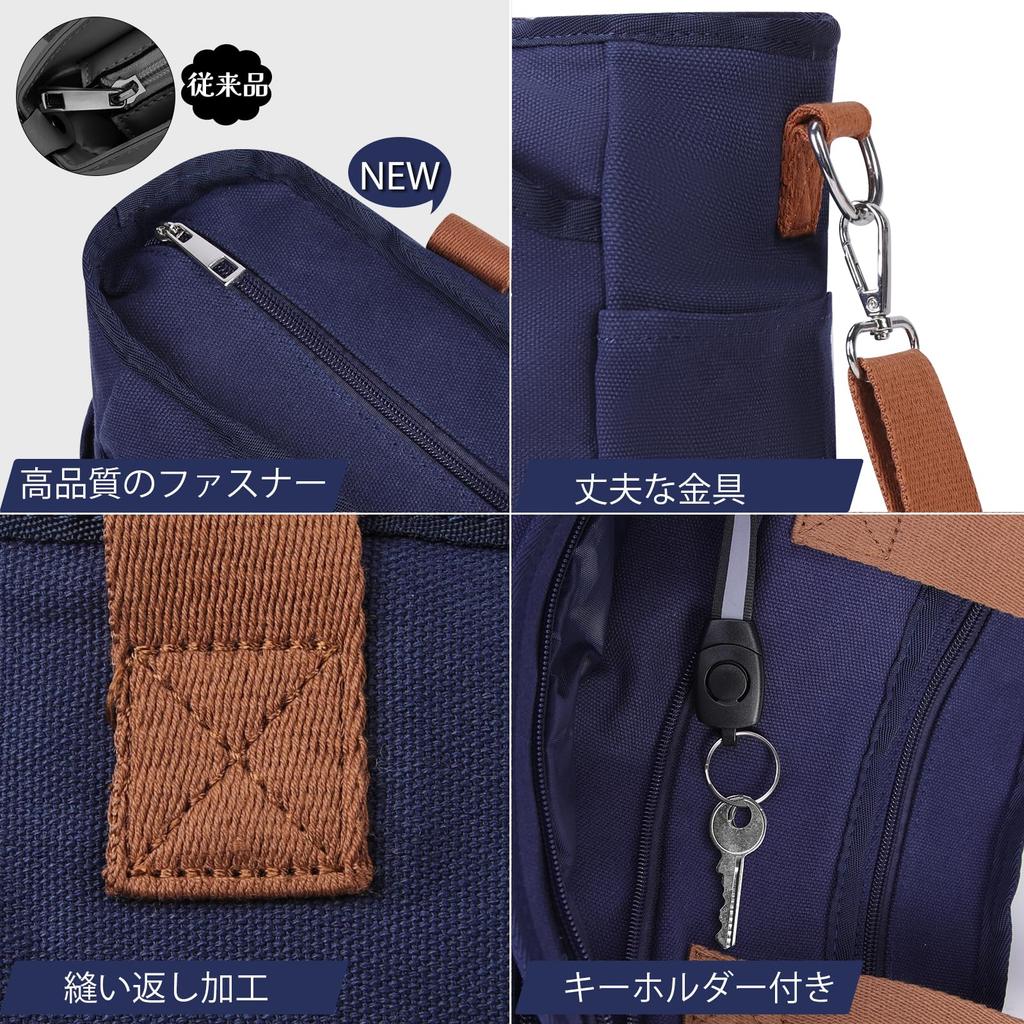 Borsa tote da spalla di grande capacità A4 borsa a spalla per acqua tela per blu navy [RAINSMORE] uomini, borsa, tela, portaoggetti, uomini, idrorepellente, tote,