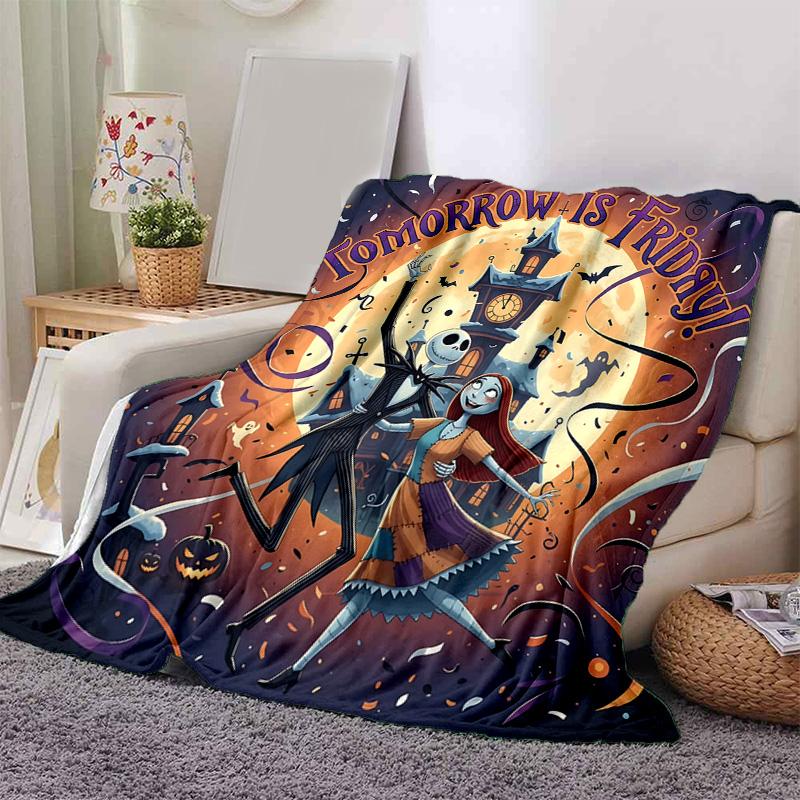 1pc Nightmare Before Christmas Art Soft Throw Blanket Flannel All Season Light Weight Living Room/Bedroom Warm Blanket. M7290143