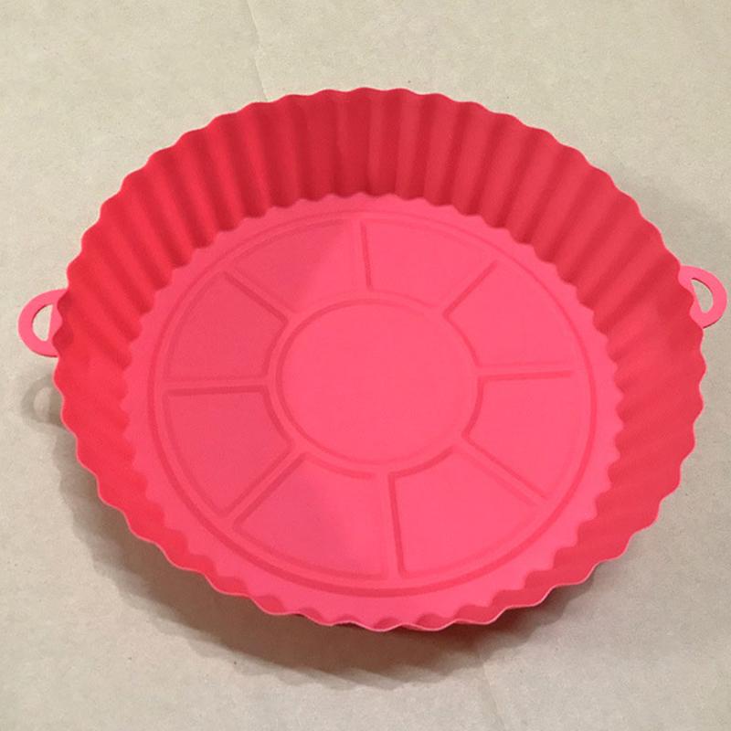 Silicone Air Fryers Oven Baking Tray Pizza Fried Chicken Airfryer Silicone Basket Reusable Airfryer Pan Liner Accessories