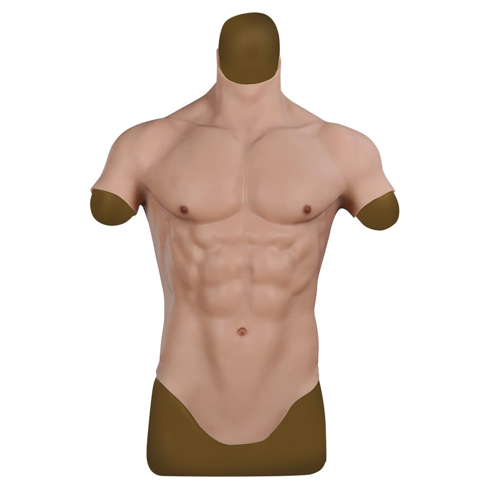 Supicos HUWAHUWA Muscle Suit with 4 Colors 2 Long Short Handsome Silicone Muscle Macho Fake Fake Cosplay Costume Long Zipper, & Sizes, & Sleeves,