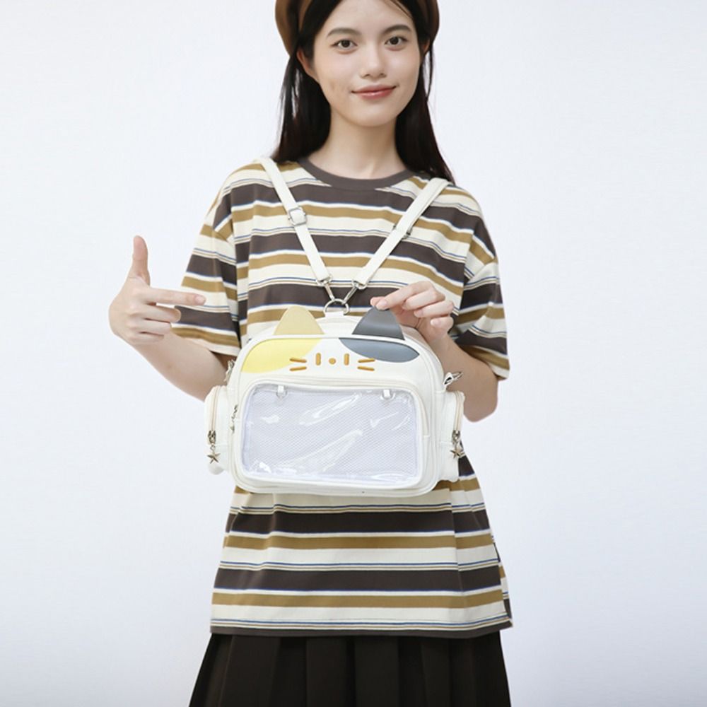 Preppy Style Cute Cat Itabag Adge Display Y2K Shoulder Bag Creative Dolls Tote Bag  Girl